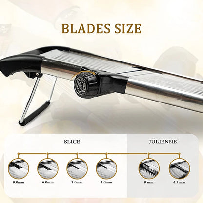Adjustable Mandoline Slicer – Stainless Steel Vegetable & Fruit Cutter