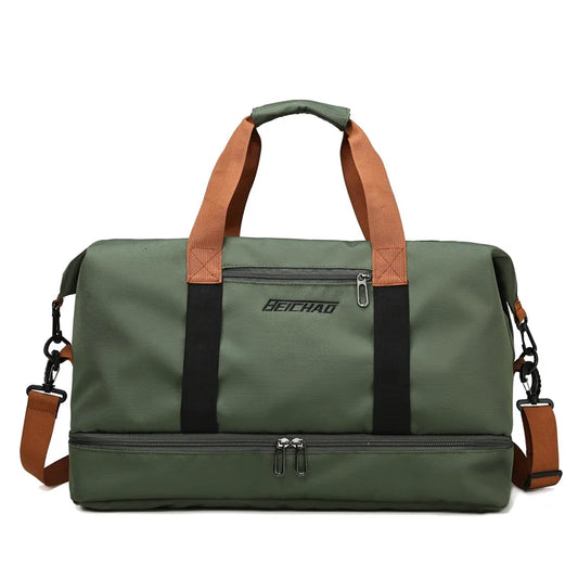 Gym Duffle Bag – Portable Travel Weekender with Shoe Compartment