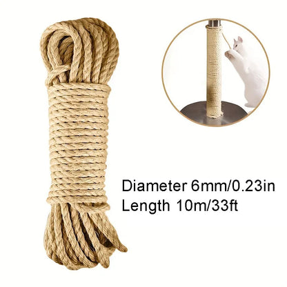 Natural Sisal Rope for Cat Scratching Post – DIY Furniture Protector