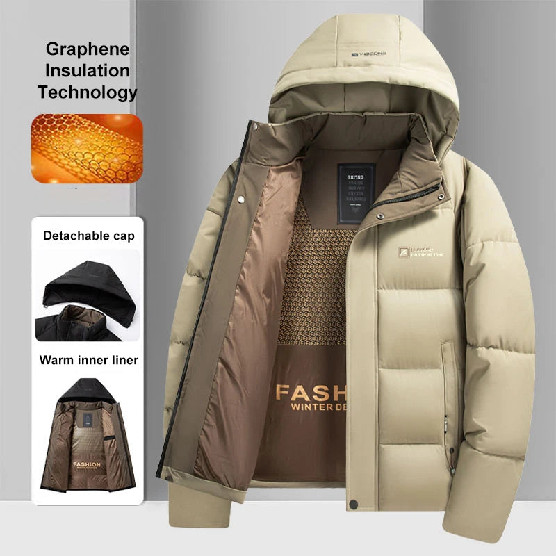 Men's Graphene Insulated Hooded Winter Jacket
