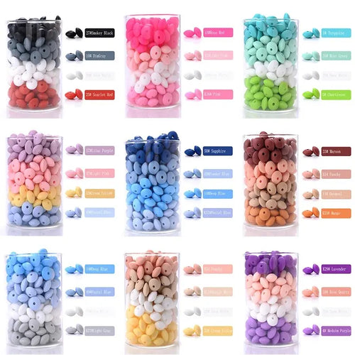 Silicone Spacer Beads 12mm – 50pcs DIY Pacifier Chain & Jewelry
