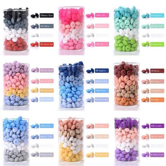 Silicone Spacer Beads 12mm – 50pcs DIY Pacifier Chain & Jewelry