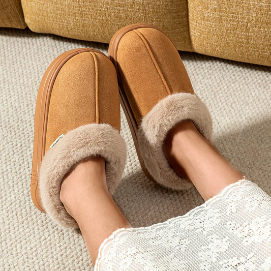 Winter Warm Slippers for Men & Women – Fluffy Indoor Outdoor Snow Boots