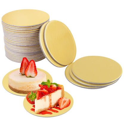 Round Cake Boards – Gold & Silver Cardboard Base for Cakes & Cupcakes