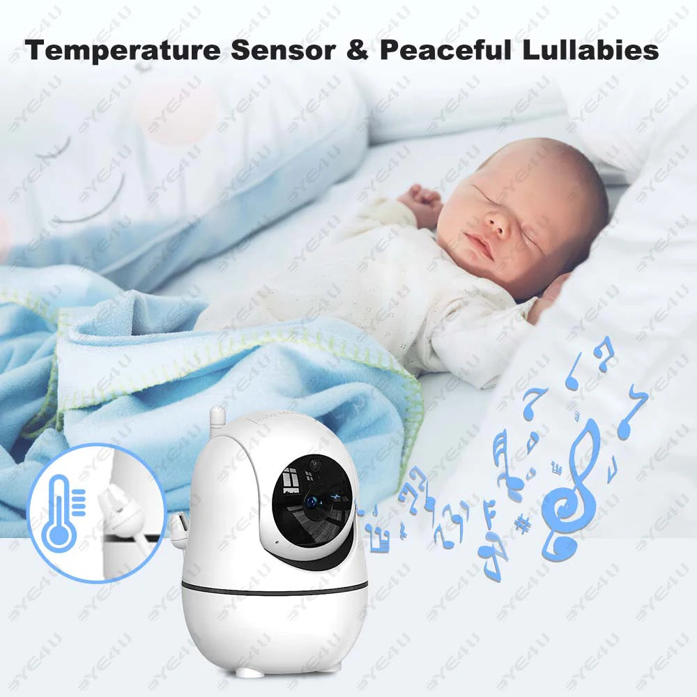 5-Inch PTZ Video Baby Monitor with Zoom & Night Vision