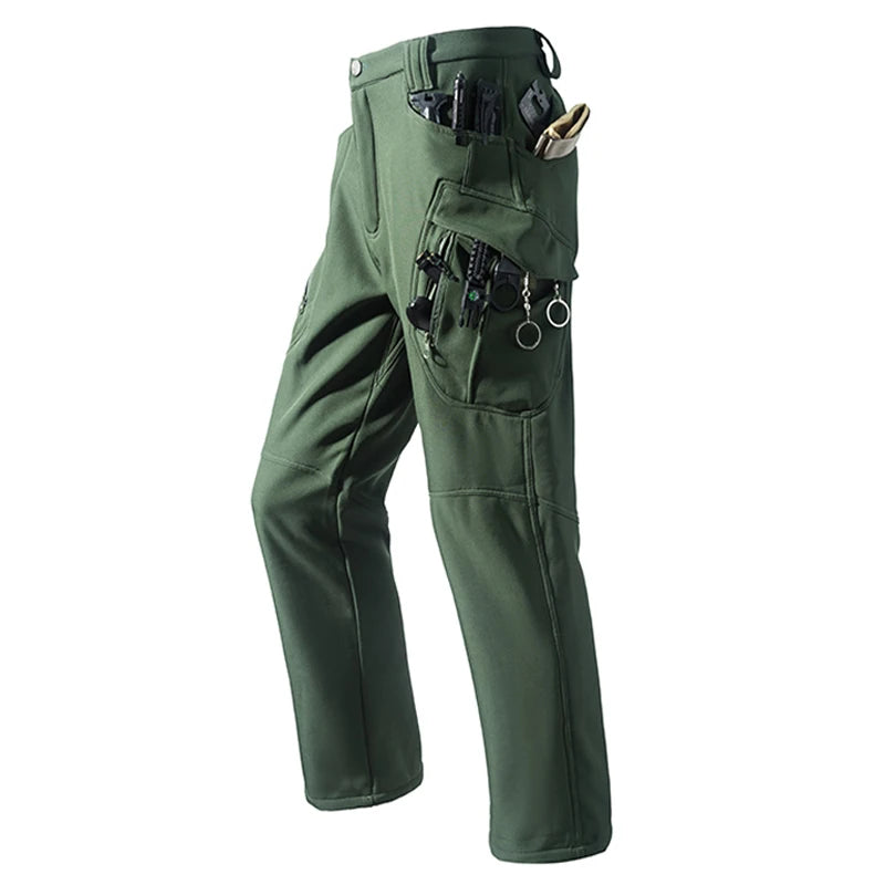 Men's Fleece Softshell Cargo Pants – Tactical Hiking Trousers