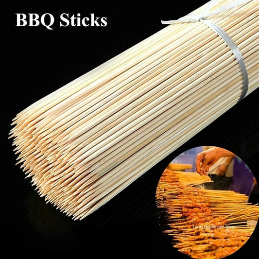 Bamboo BBQ Skewers 100pcs – Disposable Wooden Grill Sticks