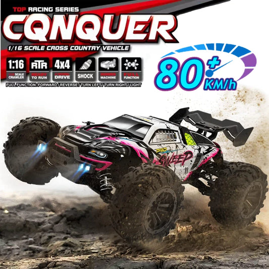 4WD RC Car 1/16 Scale – 50/80KM/H High Speed Off-Road Remote Control Truck