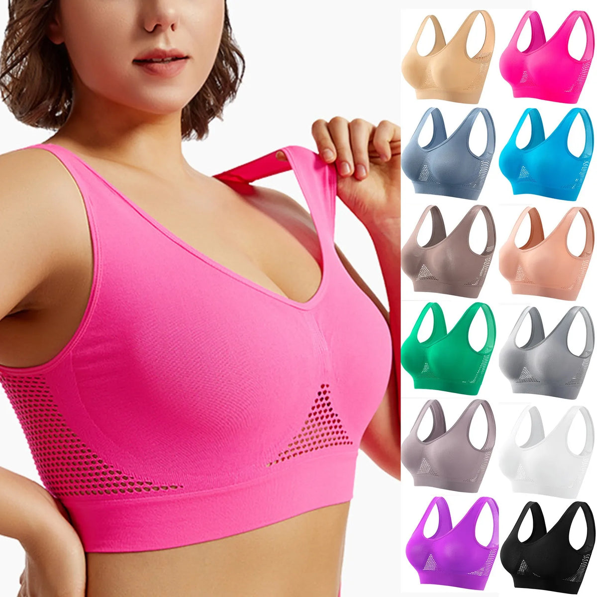 Seamless Sports Bra for Women – High Support, Shockproof, Breathable