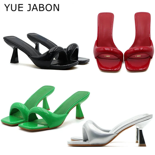 Square Toe Heel Mule Slides – Women's Open Toe Slingback Sandals