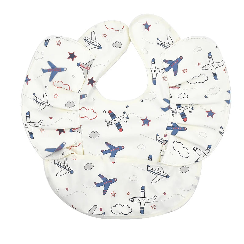 Waterproof Baby Bib with Pocket & Ruffle Sleeves