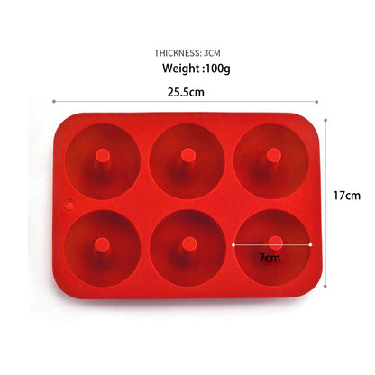 Silicone Donut Mold 6-Cavity – Non-Stick Doughnut Baking Pan