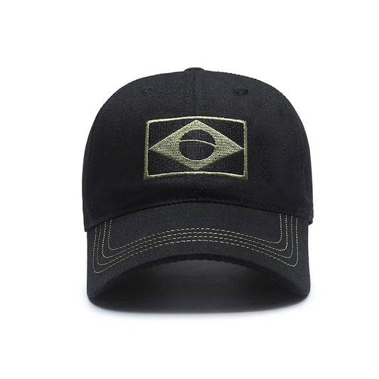 Brazil Flag Embroidered Baseball Cap – Outdoor Sports Hat for Men