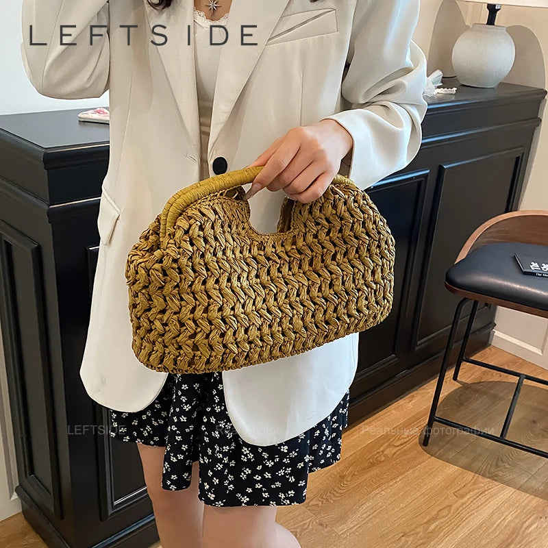 Woven Straw Beach Bag | Women's Summer Rattan Handbag