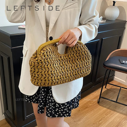 Woven Straw Beach Bag | Women's Summer Rattan Handbag