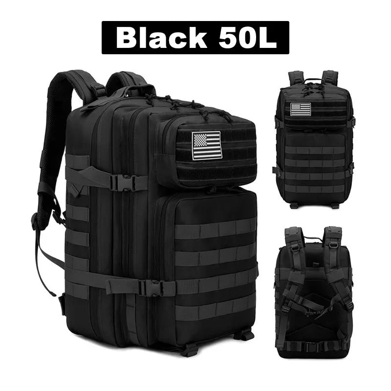 50L Tactical Backpack for Men – Waterproof Military Travel Rucksack