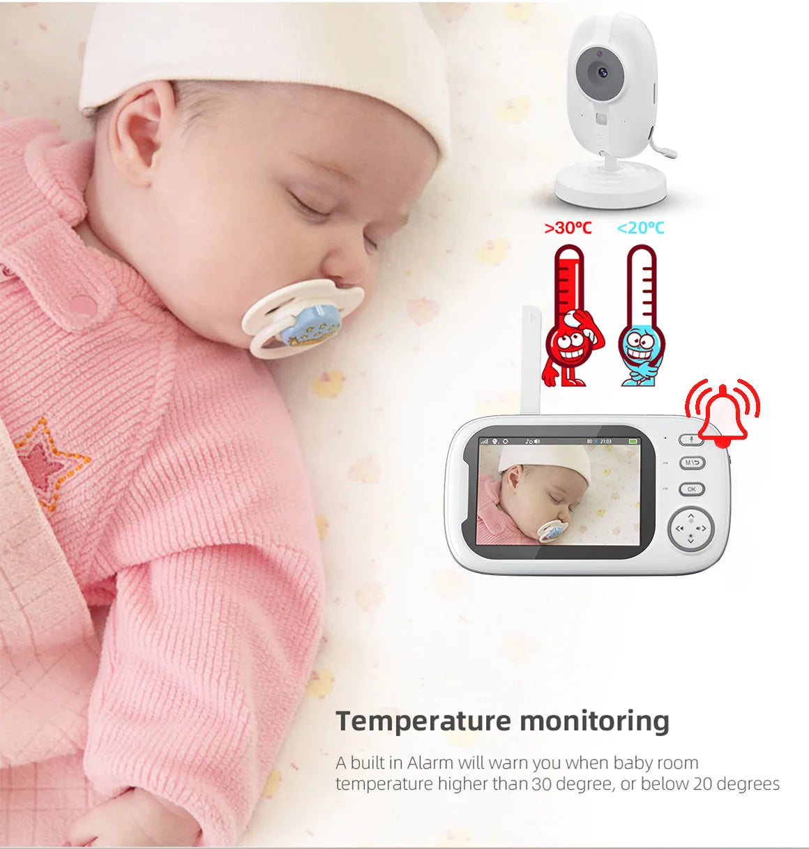 3.5-Inch Baby Monitor with LCD Screen & Two-Way Audio