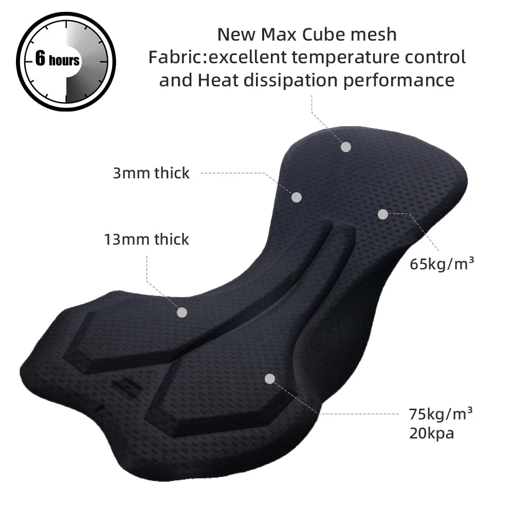 Men's Cycling Bib Shorts with 6-Hour Padded Chamois