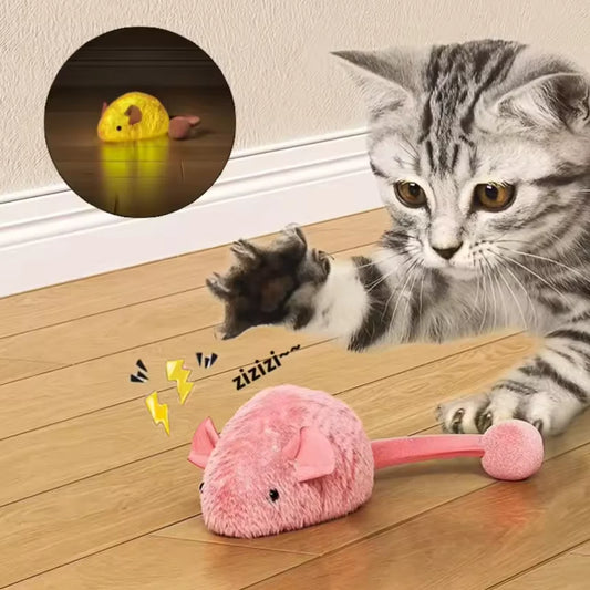 Interactive Plush Mouse Cat Toy – Glowing Simulation Mice