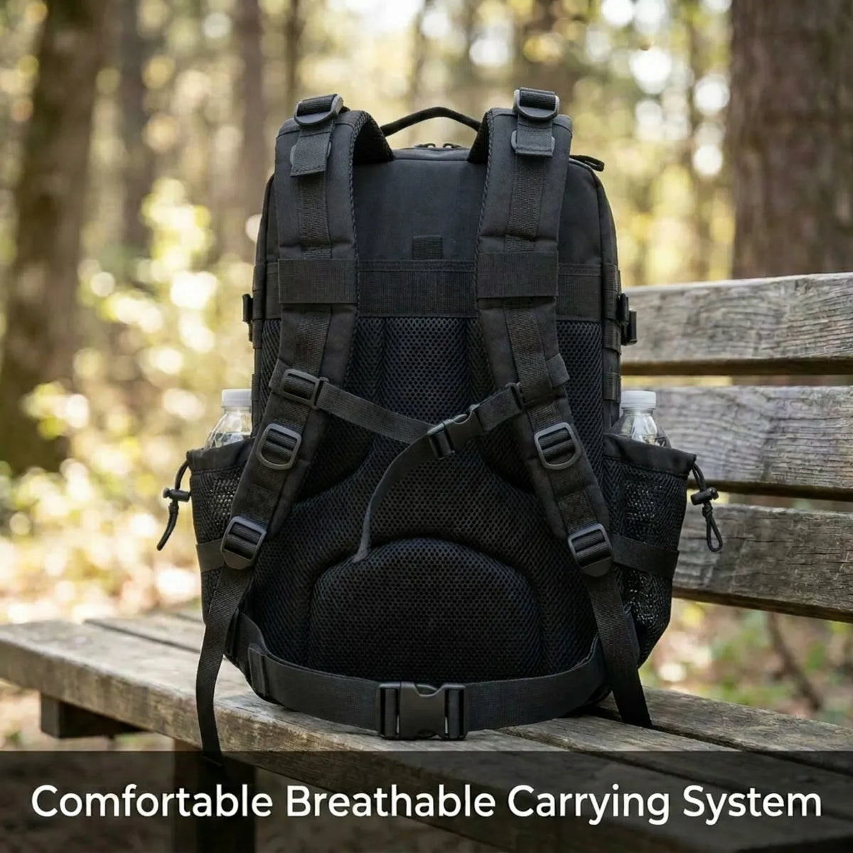 45L Tactical Fishing & Hiking Backpack with Dual Cup Holders