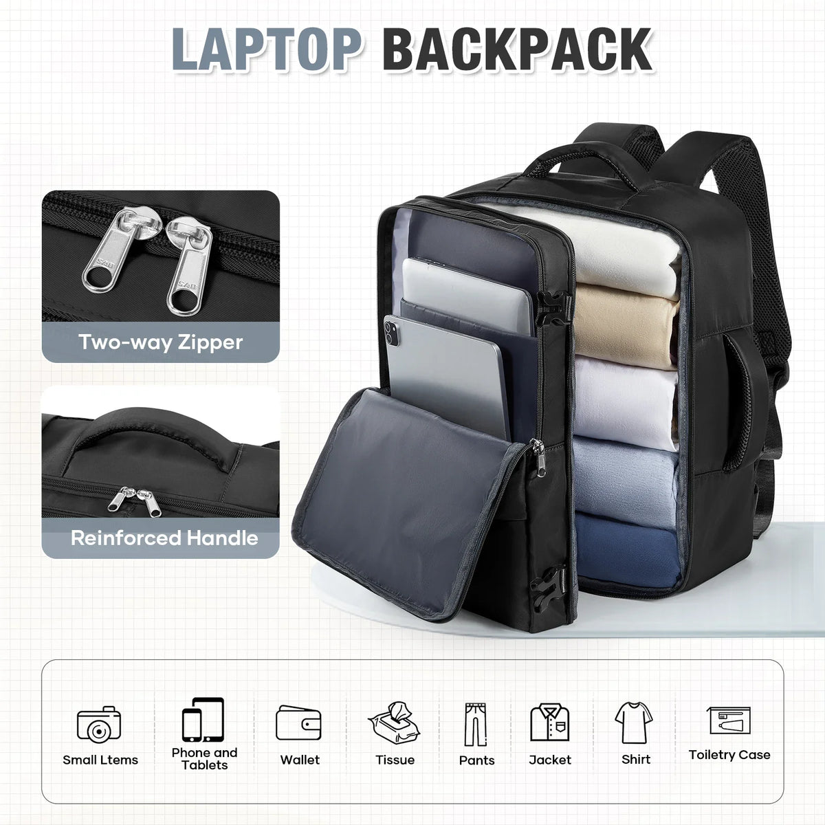 Cabin Backpack 40x30x20 with Laptop Compartment for Business Travel