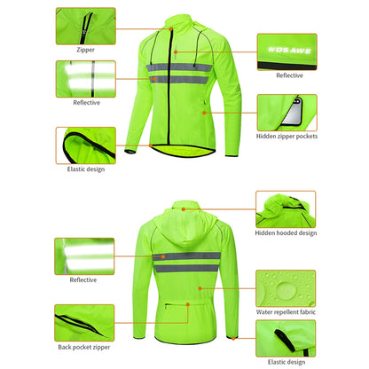 Cycling Windbreaker Vest Men Packable Windproof Reflective Jacket