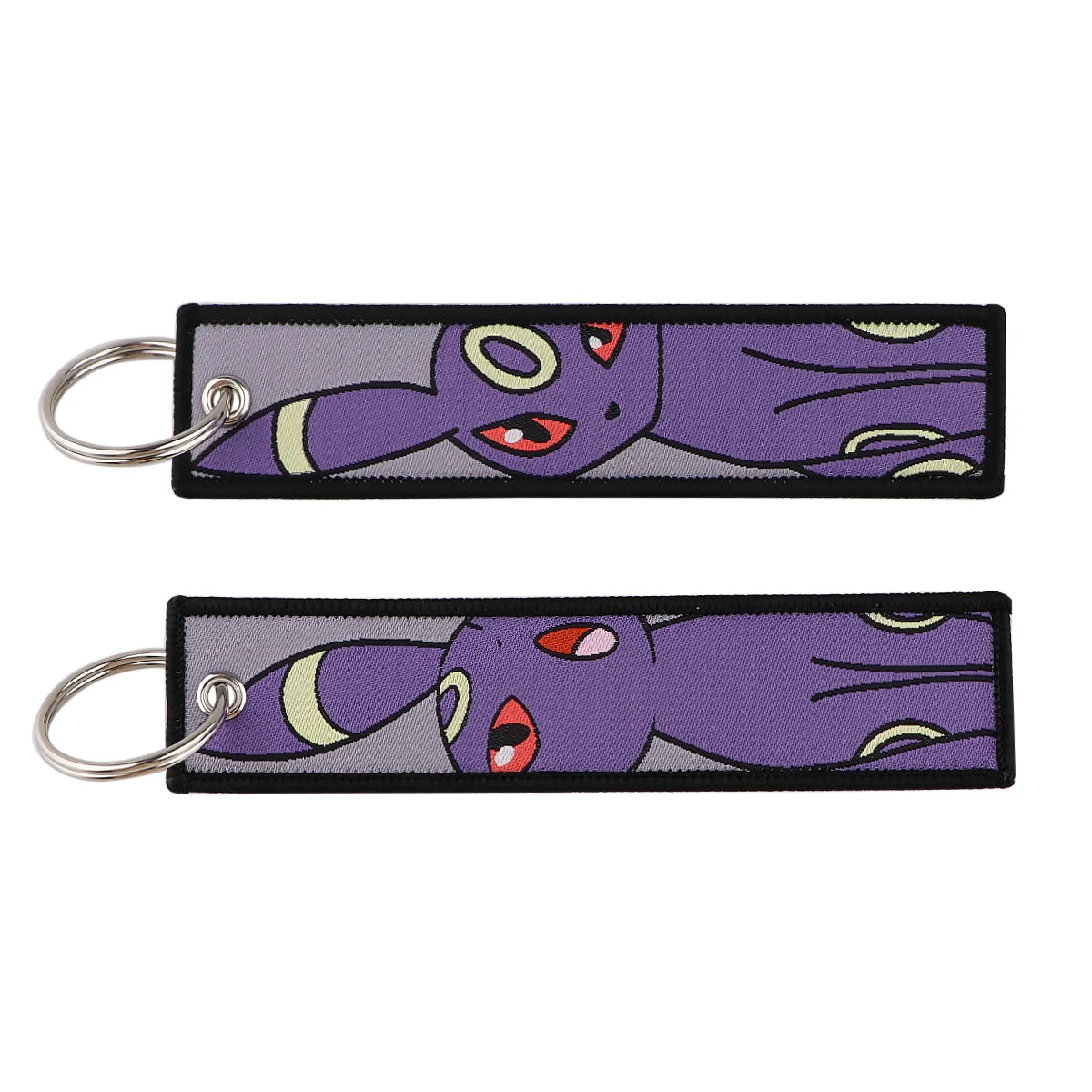 Anime Embroidered Jet Tag Keychain – Cute Cartoon Key Ring