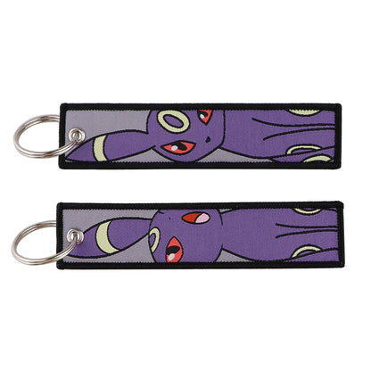 Anime Embroidered Jet Tag Keychain – Cute Cartoon Key Ring