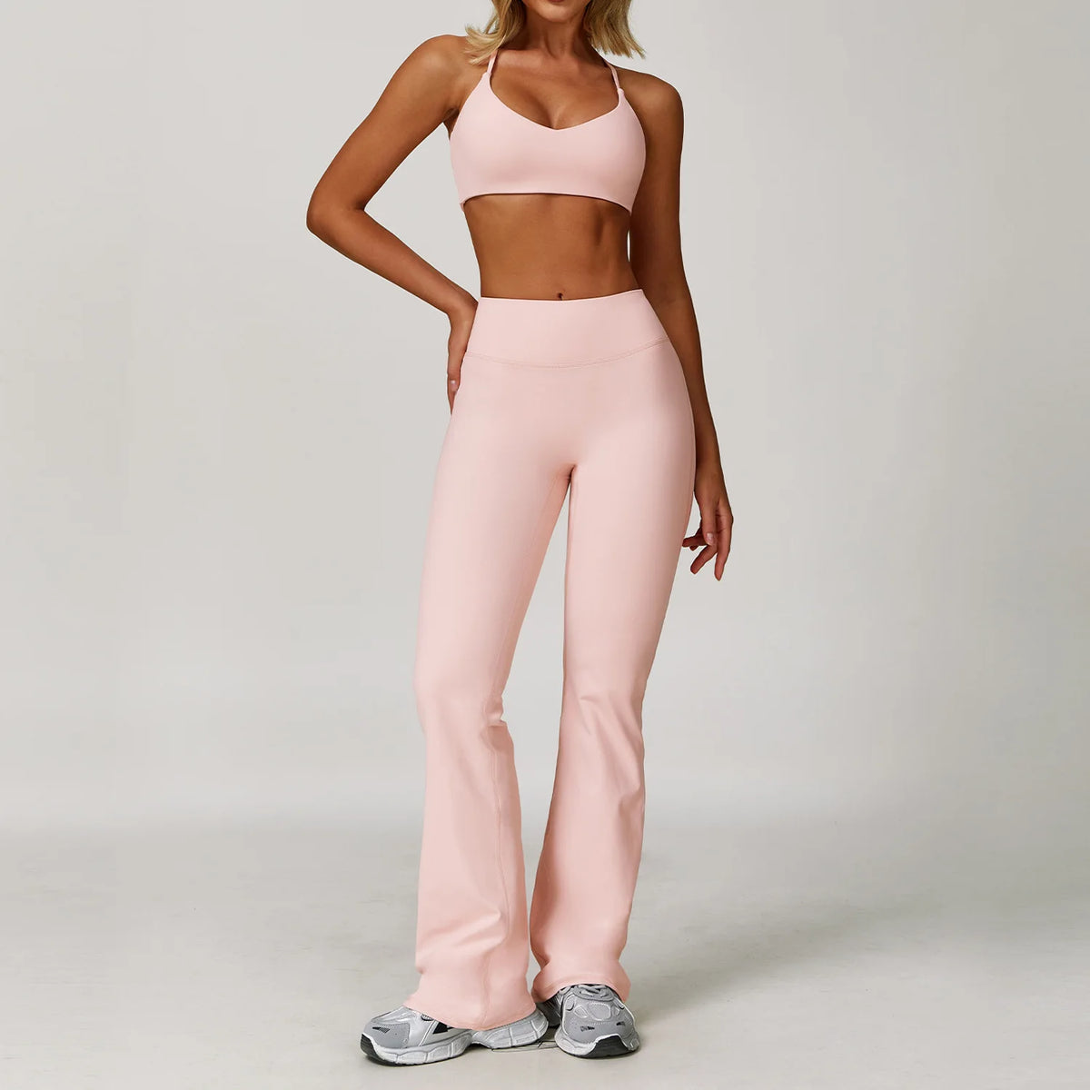 Women's Yoga Set 2-3 Piece Workout Tracksuit with Sports Bra