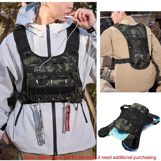 Hydration Vest Running Chest Pack with 2L Water Bladder – Tactical Sports Bag