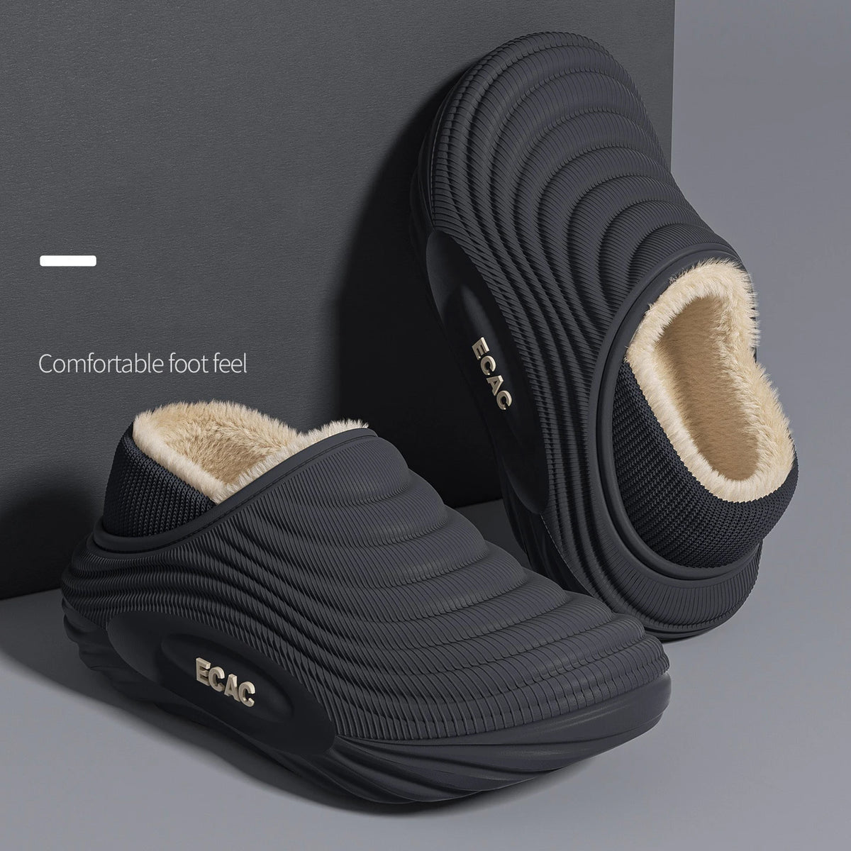 Waterproof Closed-Toe Slippers – Fleece-Lined, Non-Slip
