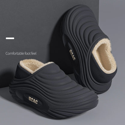 Waterproof Closed-Toe Slippers – Fleece-Lined, Non-Slip