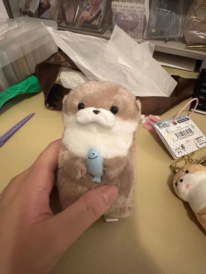 Cute Otter Plush Keychain Pendant – Kawaii Stuffed Animal Doll