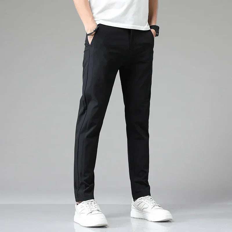 Men's Slim Stretch Casual Pants – Lightweight Golf Trousers