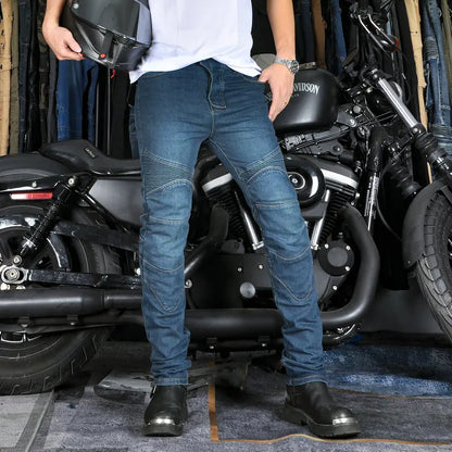 Men's Motorcycle Riding Jeans – Protective Gear, Stretch Denim, Sizes S–XXXXL