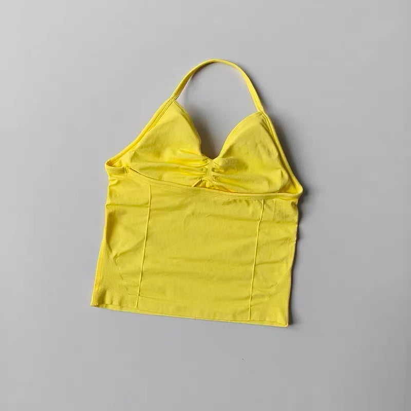 Women's Halter Neck Sports Bra & Shorts Set – Yoga Crop Top