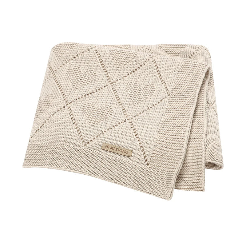 Baby Knit Blanket Super Soft Cotton Swaddle Wrap 90x70cm