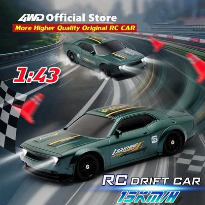 4WD RC Drift Car Lightning Racing 1:43 & 1:64 Scale with LED Lights
