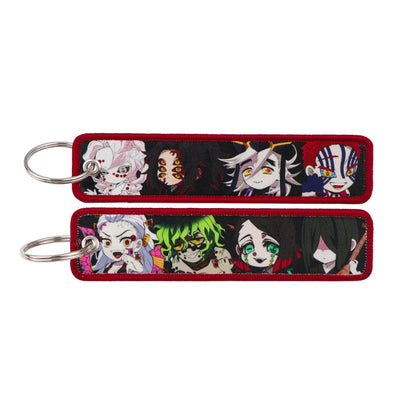 Anime Embroidery Keychain Tag – Cartoon Character Key Ring for Motorcycle, Car & Backpack