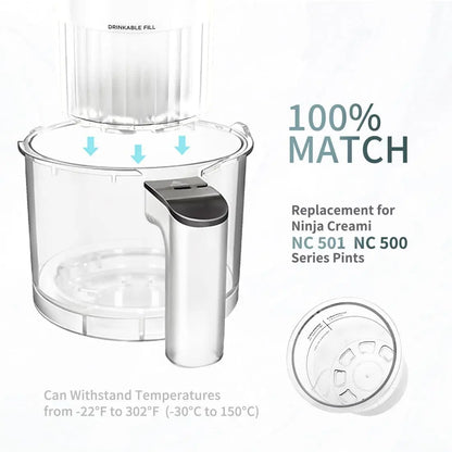 Ninja Creami Replacement Pints & Lids – 4-Pack Ice Cream Containers