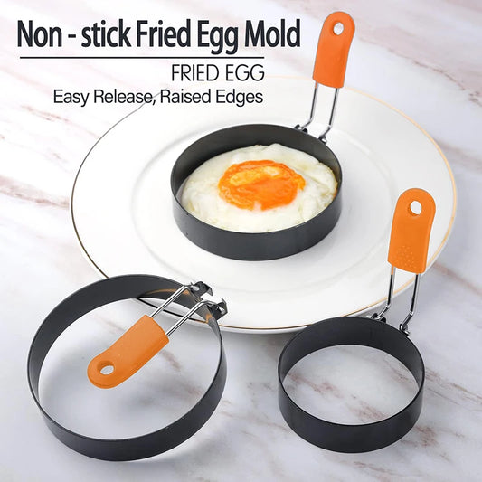 Egg Ring Mold – Stainless Steel Non-Stick with Silicone Handle