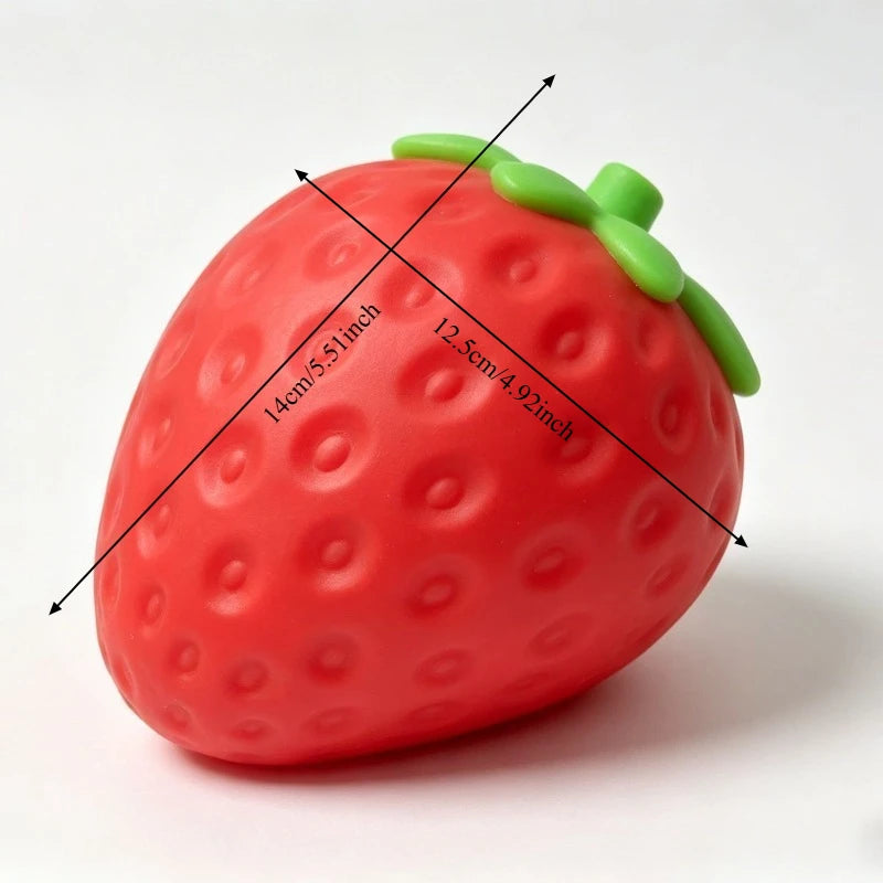 Giant Strawberry Squishy Stress Ball – Slow Rising Fidget Toy