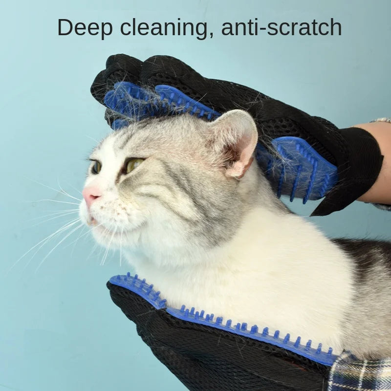 Pet Grooming Glove – Silicone Deshedding Brush for Cats & Dogs