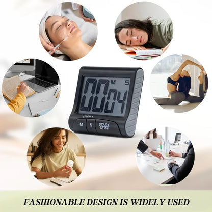 Digital Kitchen Timer with Loud Alarm & Magnetic Back – Cooking, Study & Classroom