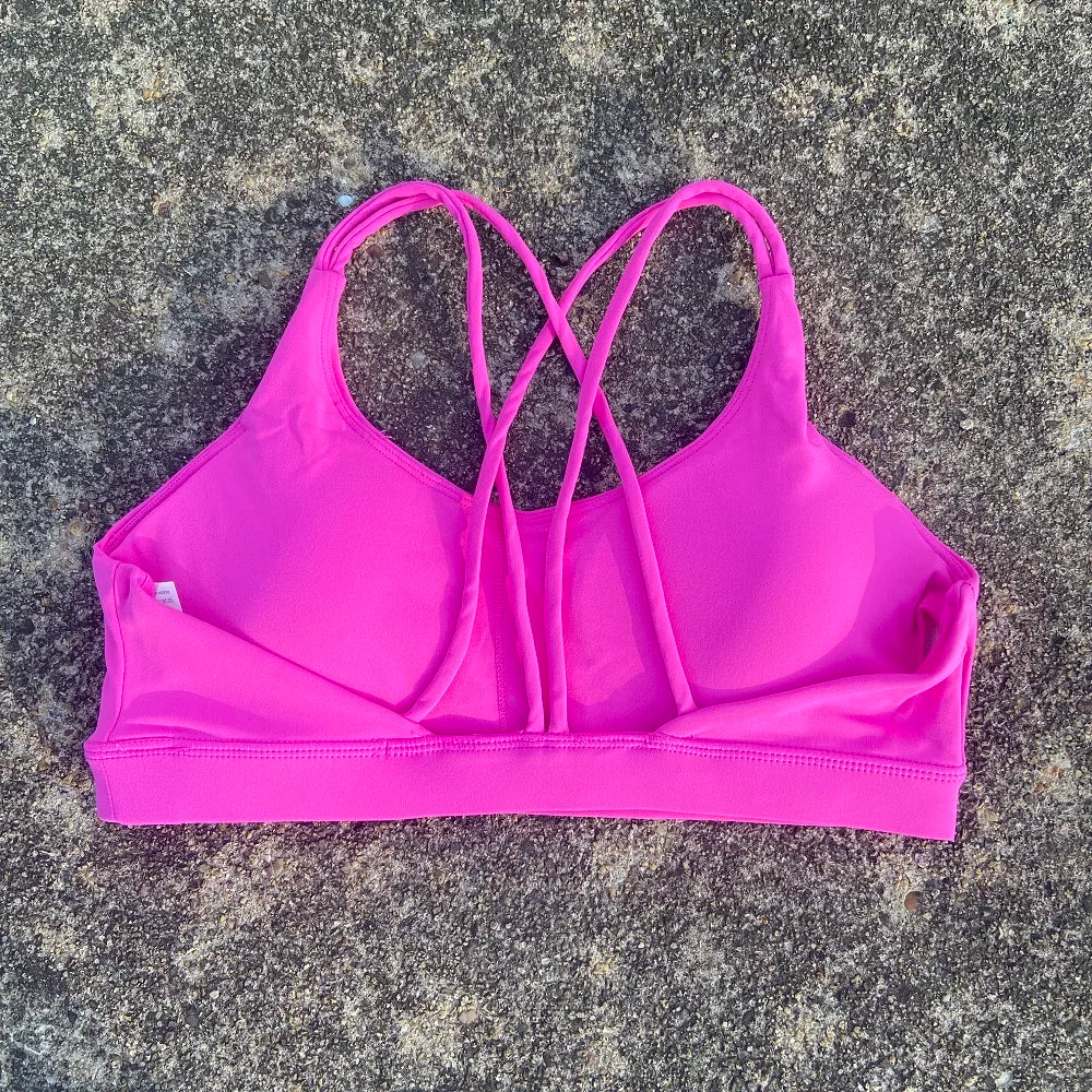 Strappy Cross-Back Sports Bra for Women – Yoga & Gym Top
