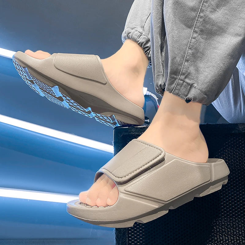 Men's Massage Slide Sandals – Soft Sole, Indoor & Outdoor