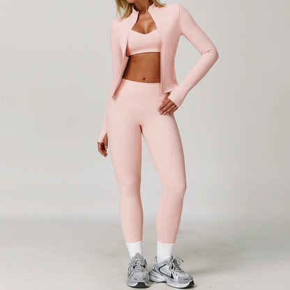 Women's Yoga Set 2-3 Piece Workout Tracksuit with Sports Bra