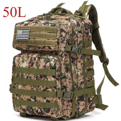 Tactical MOLLE Backpack 25L/50L for Hiking, Camping & Hunting