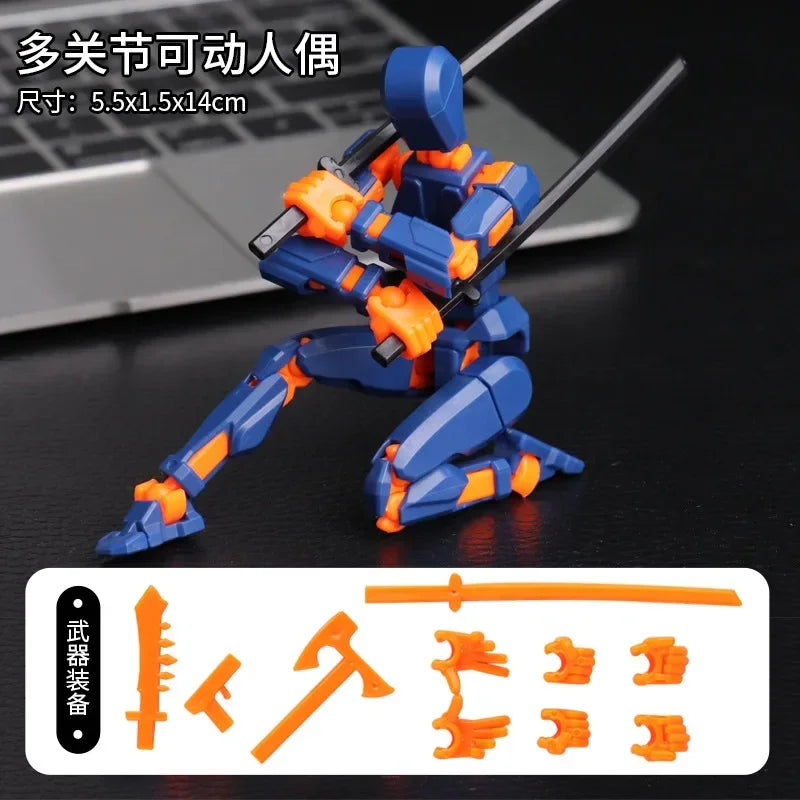 3D Printed Multi-Jointed Robot Action Figure – Full Articulation with Accessories
