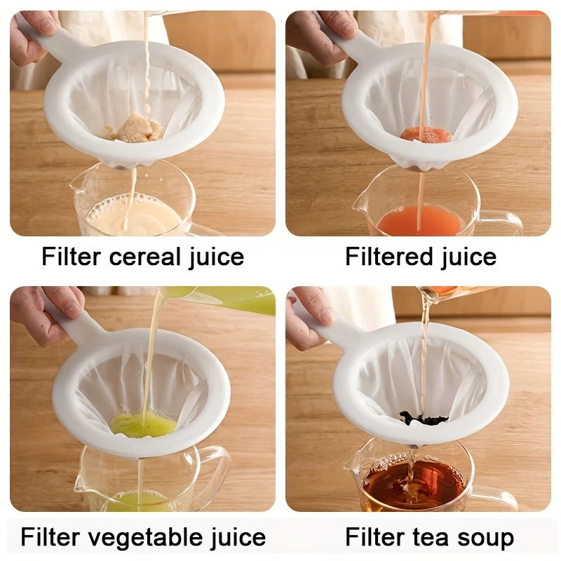 Ultra-Fine Mesh Strainer Spoon – Nylon Sieve for Soy Milk, Juice & Coffee